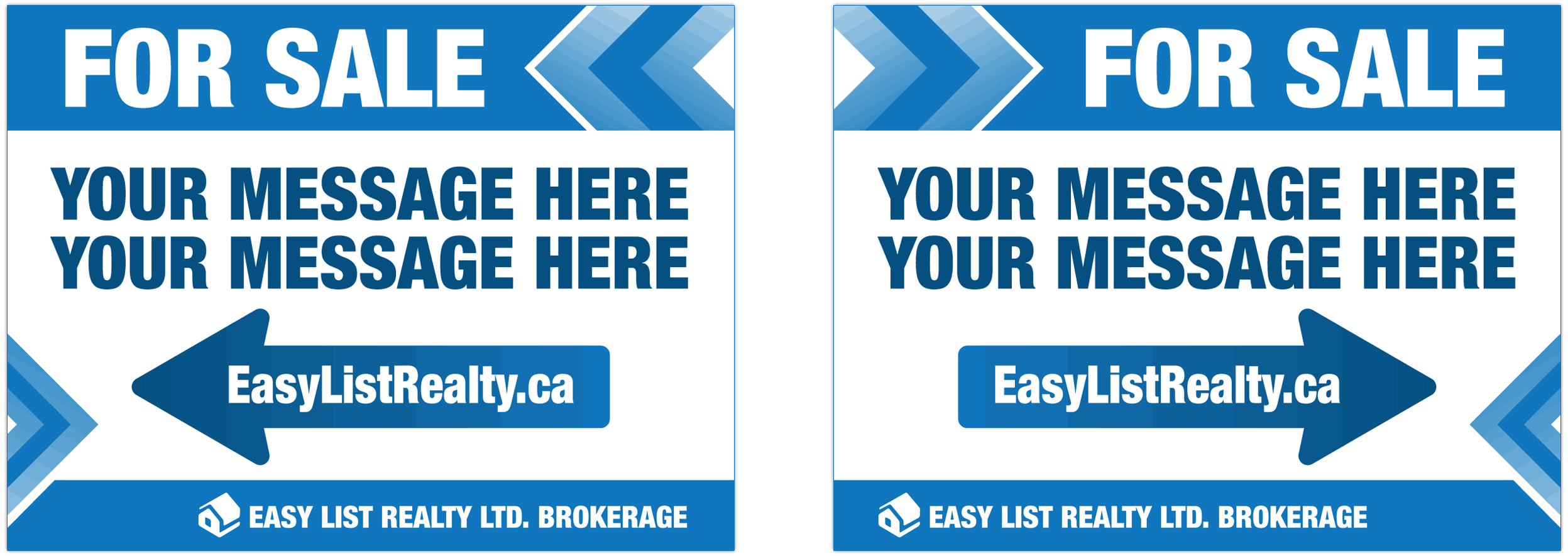 FSBO Directional Lawn Signs with Custom Message
